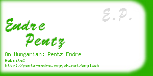 endre pentz business card